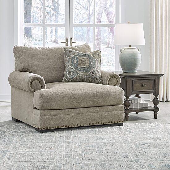 Signature Design by Ashley Galemore Upholstered Oversized Chair in Neutral Gray Brown