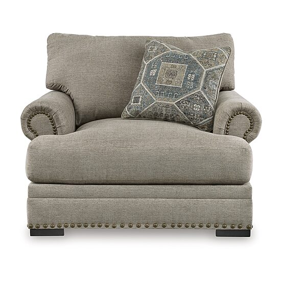 Signature Design by Ashley Galemore Upholstered Oversized Chair in Neutral Gray Brown