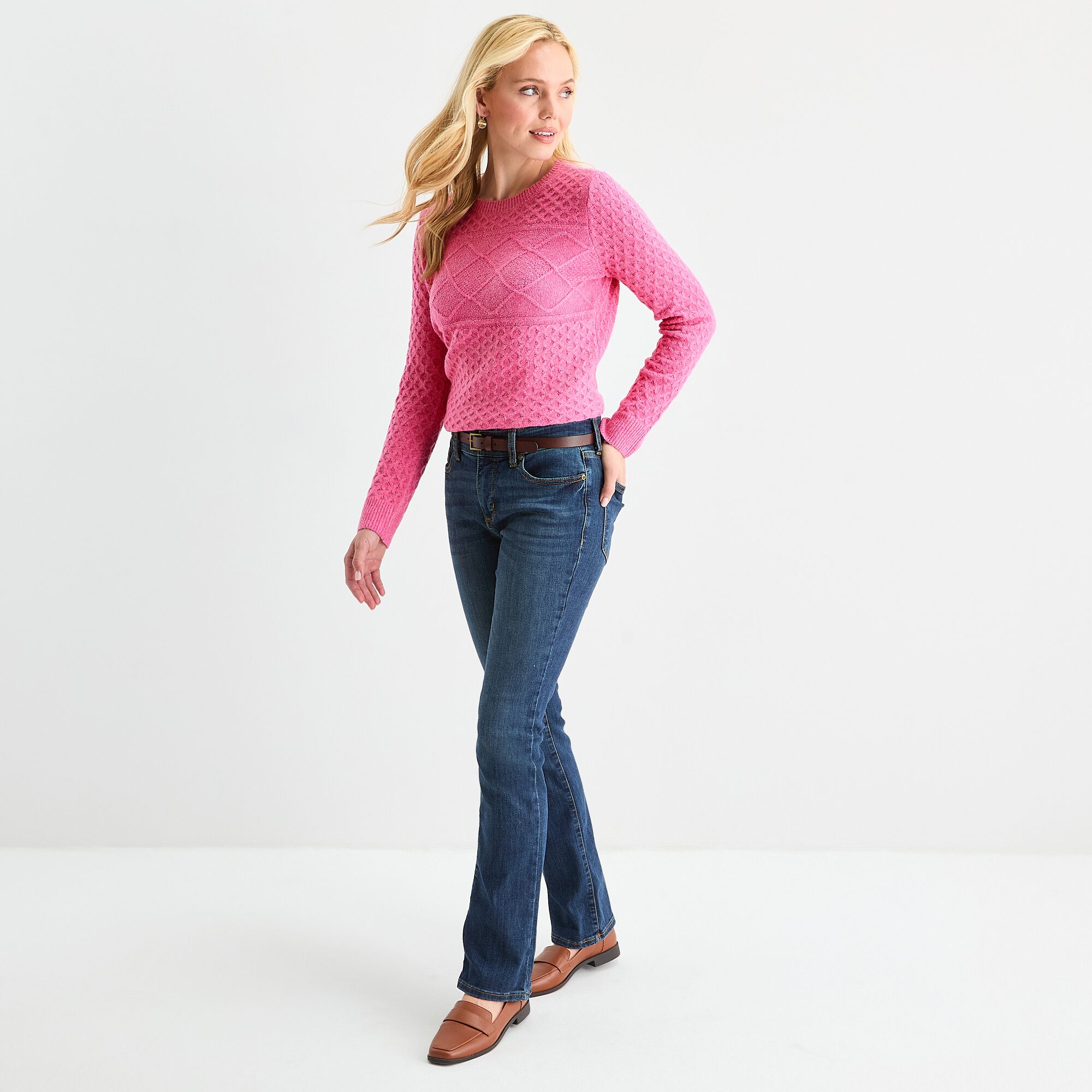 St. John's Bay Womens Crew Neck Long Sleeve Pullover Sweater