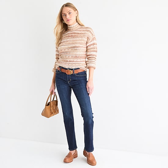 St. John's Bay Womens Mock Neck Long Sleeve Pullover Sweater