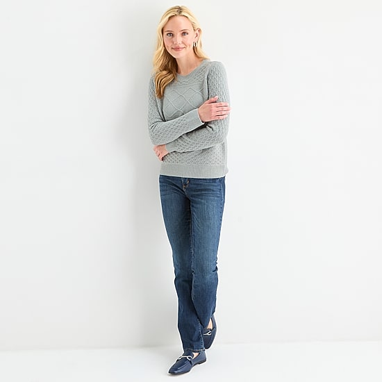 St. John's Bay Tall Womens Crew Neck Long Sleeve Pullover Sweater
