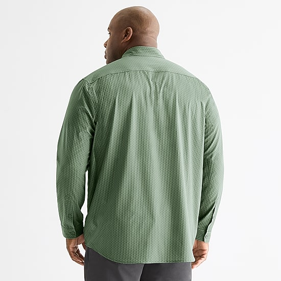 Stylus Mens Long Sleeve Regular Fit Big and Tall Button-Down Shirt