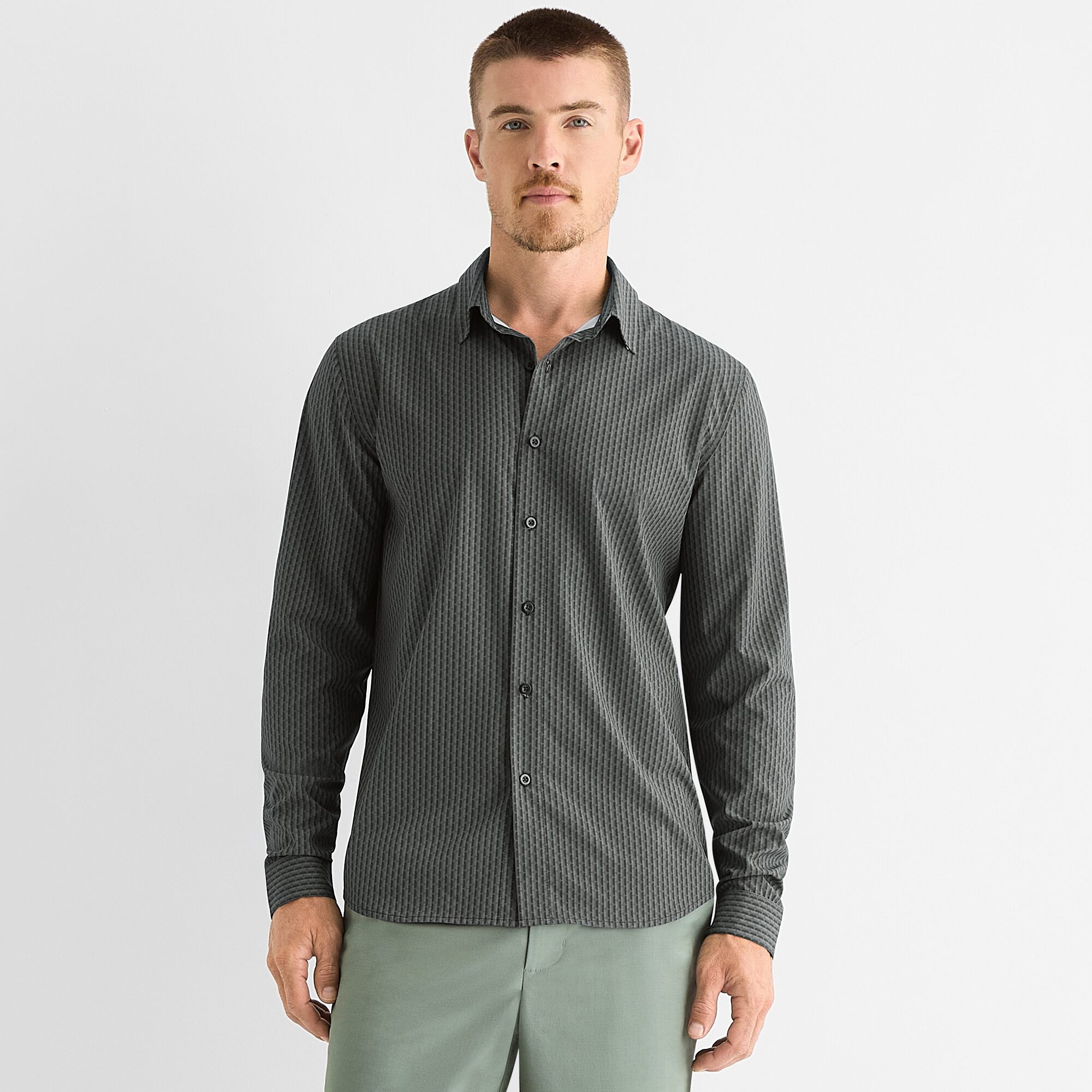 Stylus Mens Long Sleeve Regular Fit Button-Down Shirt