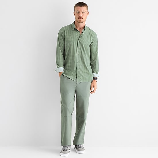 Stylus Mens Long Sleeve Regular Fit Button-Down Shirt
