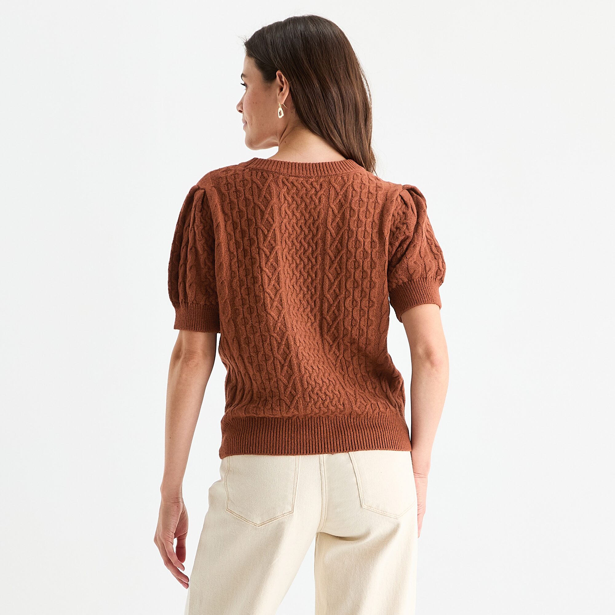 St. John's Bay Womens Crew Neck Short Sleeve Pullover Sweater