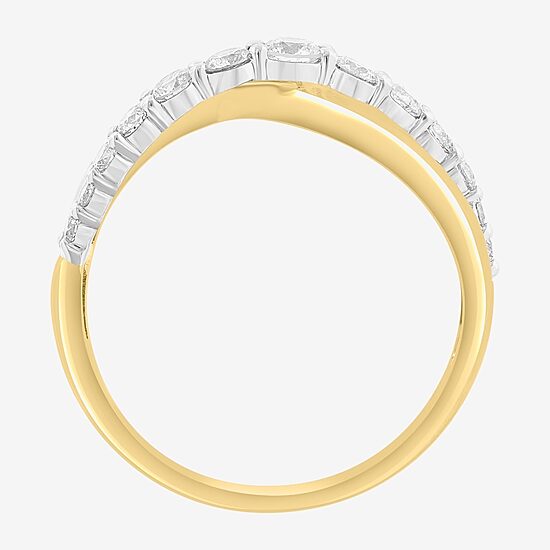 Effy Final Call Limited Quantities! (H-I / I1-I2) Womens 1/2 CT. T.W. Natural White Diamond 14K Gold Crossover Band
