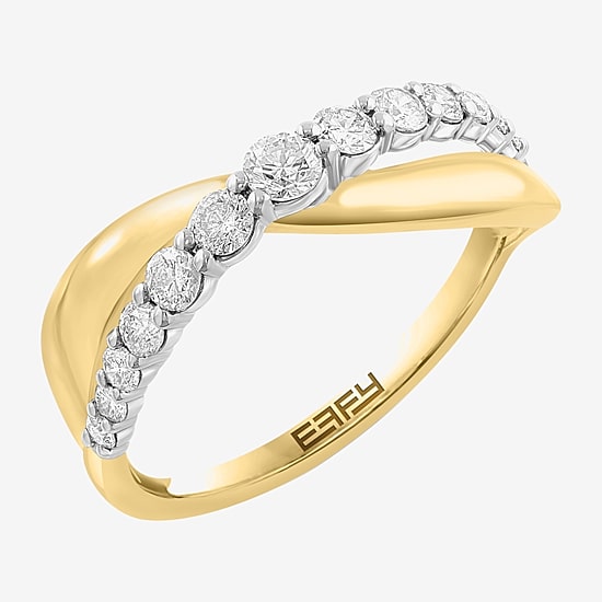 Effy Final Call Limited Quantities! (H-I / I1-I2) Womens 1/2 CT. T.W. Natural White Diamond 14K Gold Crossover Band