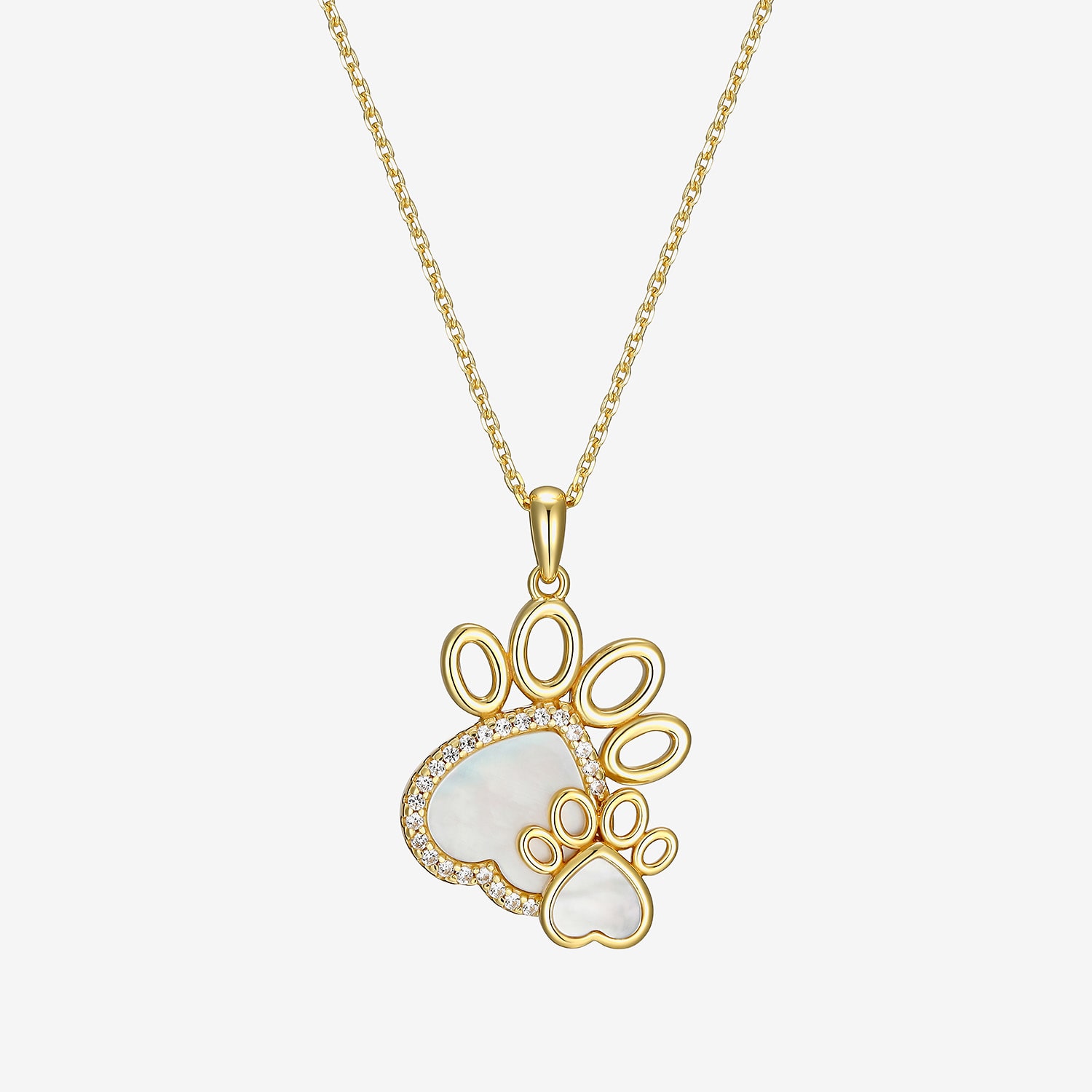 Womens White Mother Of Pearl 18K Gold Over Silver 18 Inch Pendant Necklace