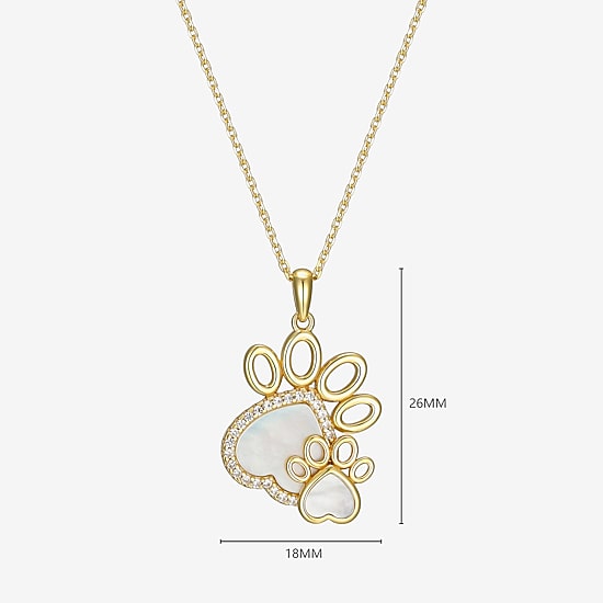 Womens White Mother Of Pearl 18K Gold Over Silver 18 Inch Pendant Necklace