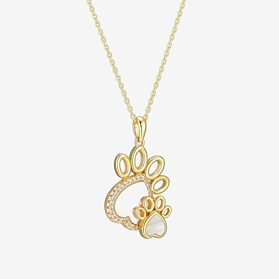 Womens White Mother Of Pearl 18K Gold Over Silver 18 Inch Pendant Necklace