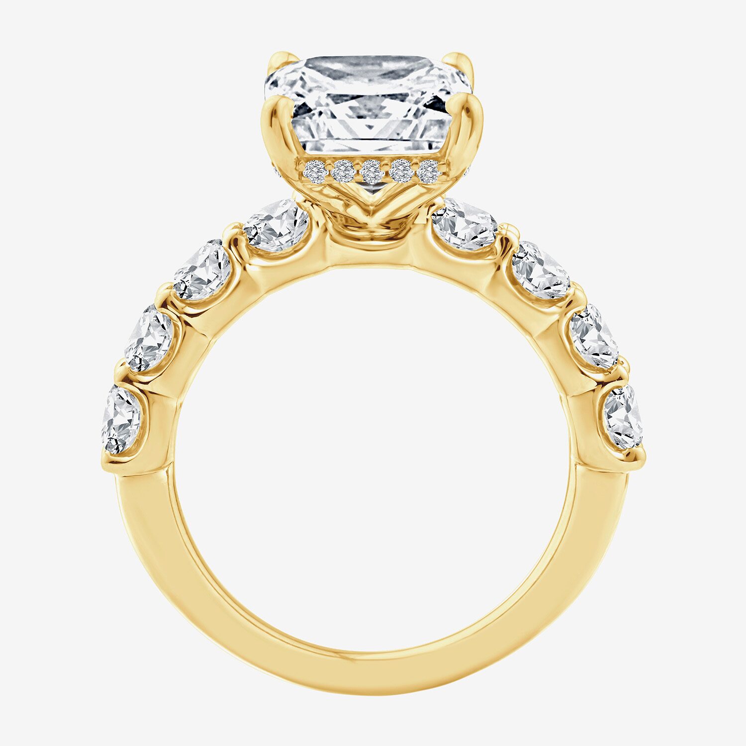 Signature By Modern Bride (F / Vs2) Womens 6 1/2 Ct. T.W. Lab Grown White Diamond 14K Gold Rectangular Side Stone Engagement Ring