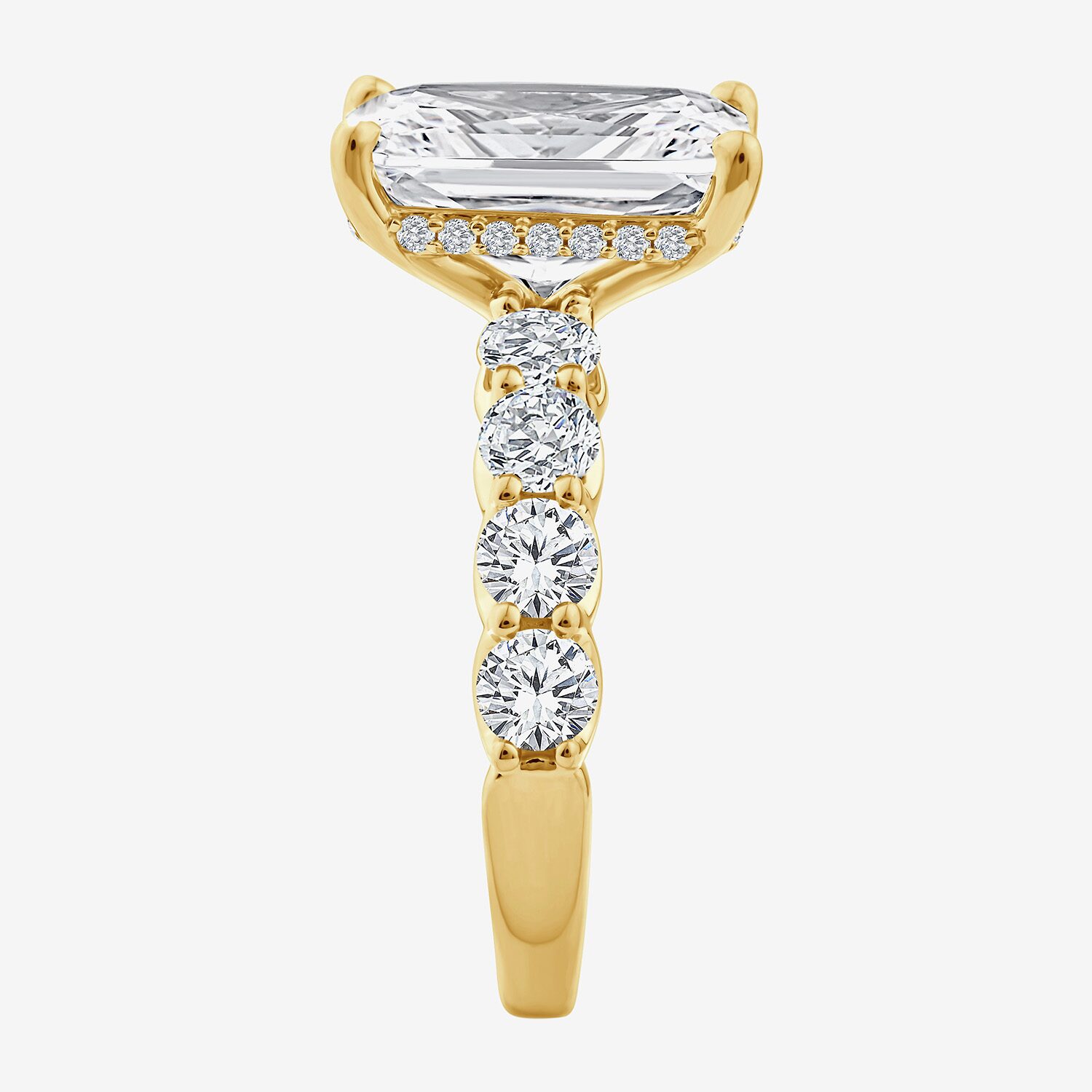 Signature By Modern Bride (F / Vs2) Womens 6 1/2 Ct. T.W. Lab Grown White Diamond 14K Gold Rectangular Side Stone Engagement Ring