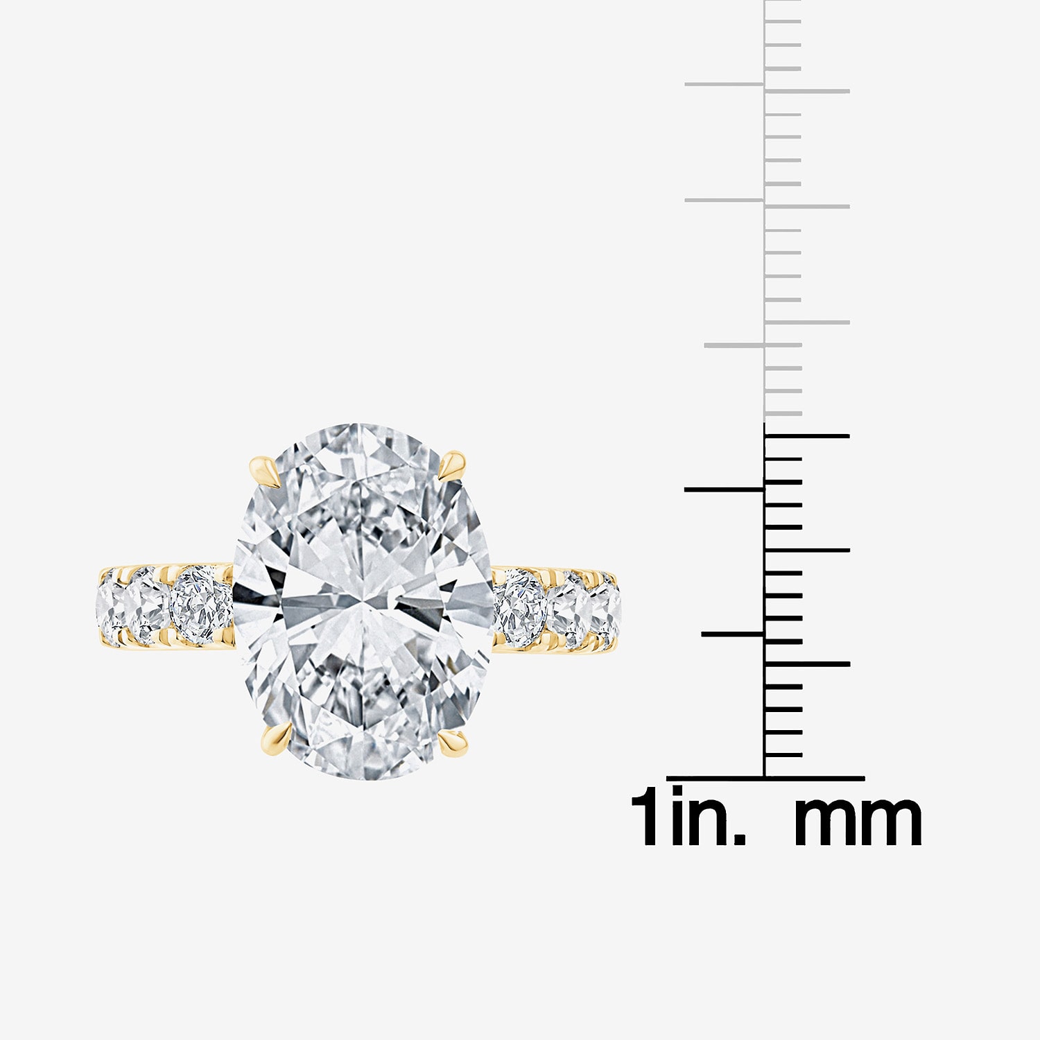 Signature By Modern Bride (F / Vs2) Womens 8 1/2 Ct. T.W. Lab Grown White Diamond 14K Gold Oval Side Stone Engagement Ring