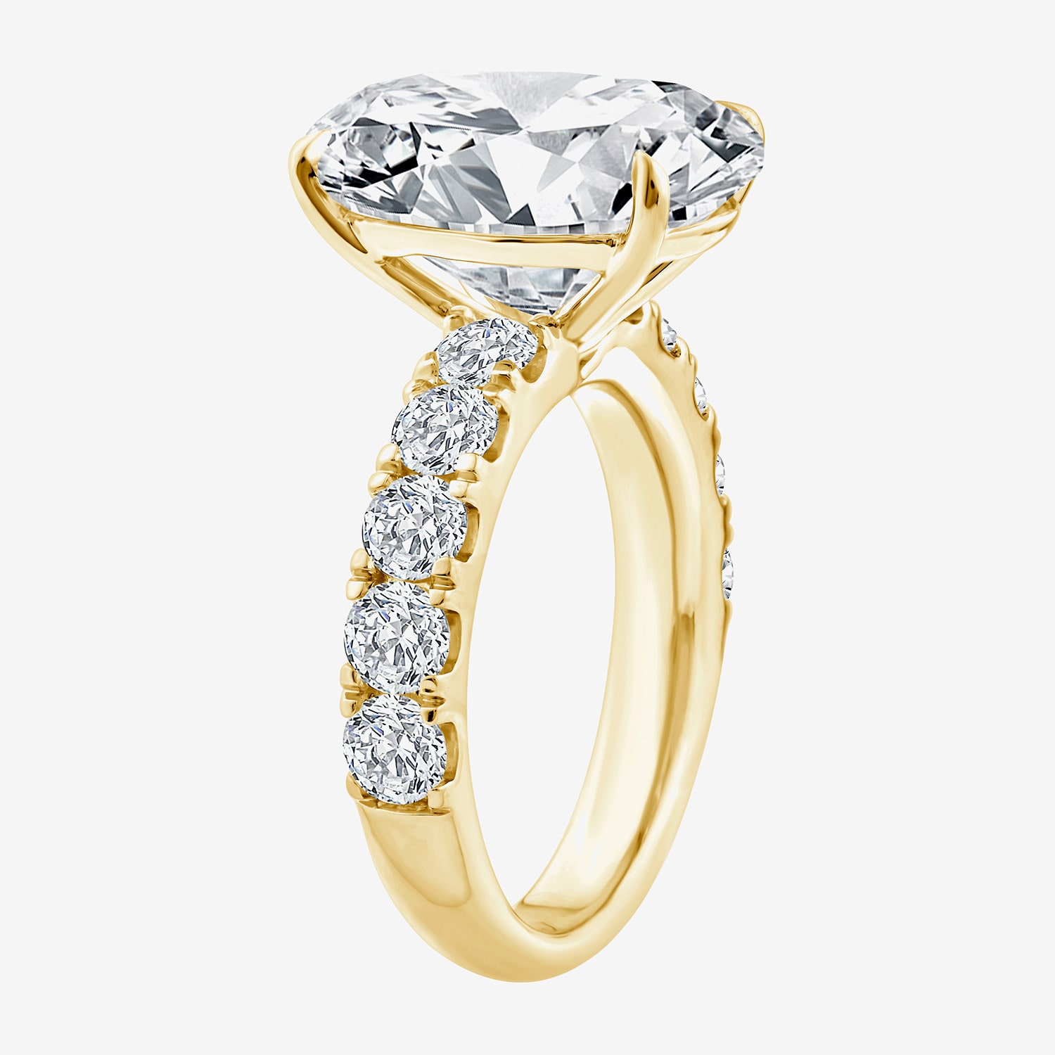 Signature By Modern Bride (F / Vs2) Womens 8 1/2 Ct. T.W. Lab Grown White Diamond 14K Gold Oval Side Stone Engagement Ring