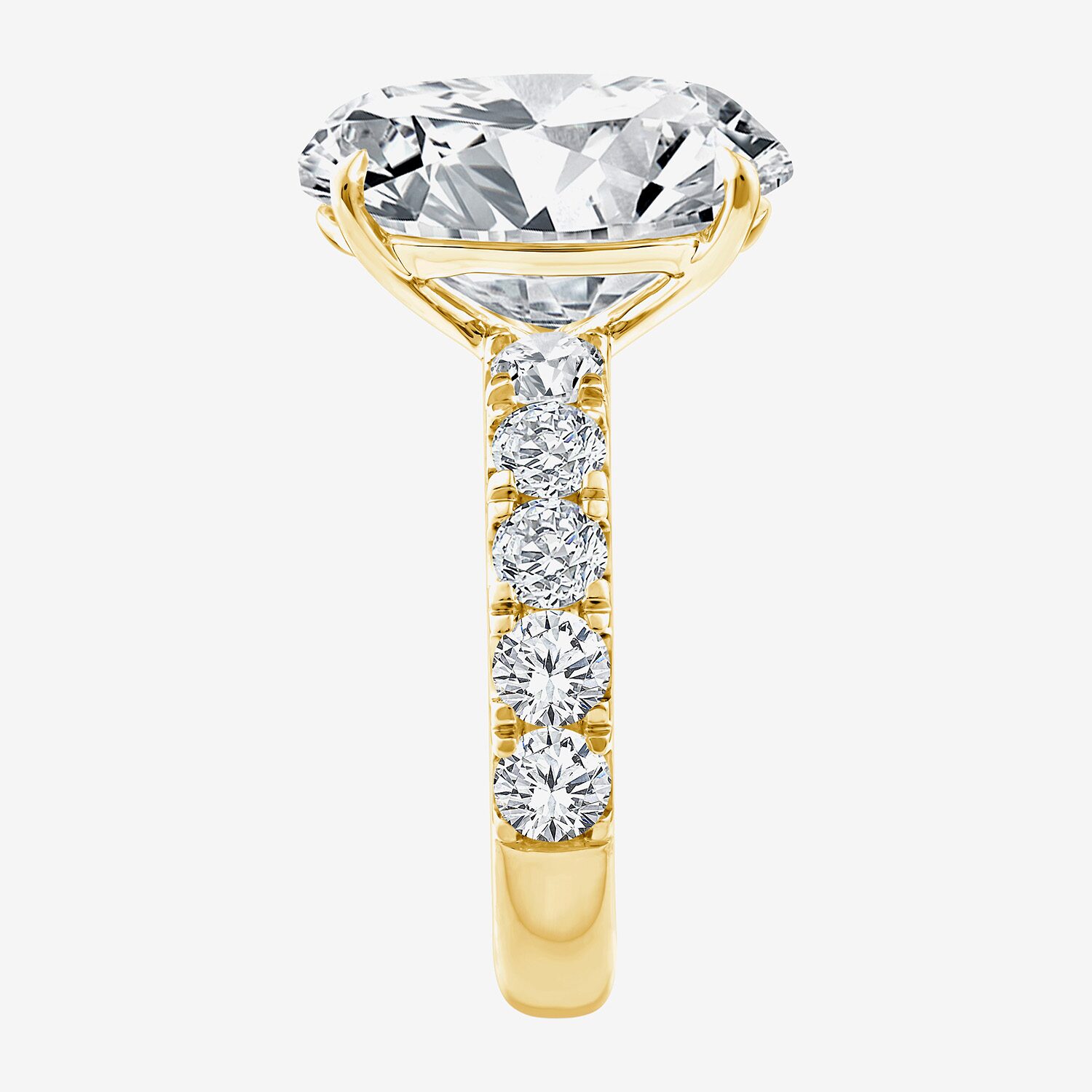 Signature By Modern Bride (F / Vs2) Womens 8 1/2 Ct. T.W. Lab Grown White Diamond 14K Gold Oval Side Stone Engagement Ring