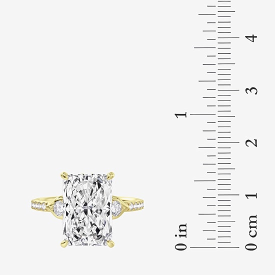 Grown Gorgeous (F / Vs2) Womens 7 Ct.T.W. Lab Grown White Diamond 14K Gold Rectangular Side Stone Engagement Ring