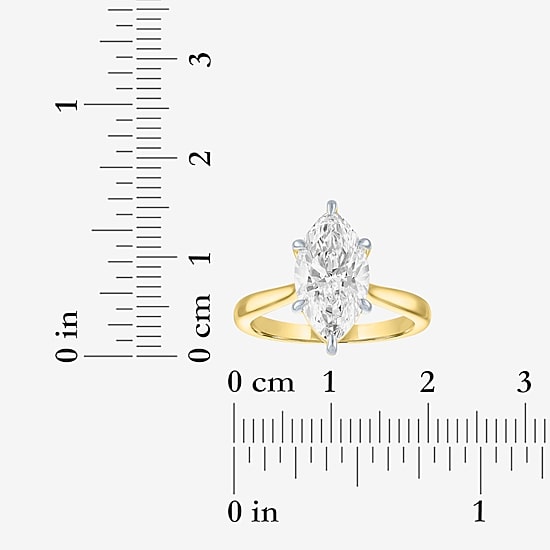 (G / Si1-Si2) Womens 3 CT. T.W. Lab Grown White Diamond Sterling Silver Marquise 3-Stone Engagement Ring
