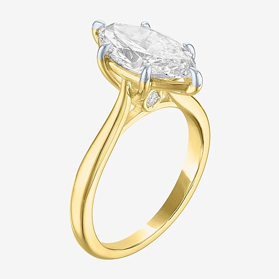 (G / Si1-Si2) Womens 3 CT. T.W. Lab Grown White Diamond Sterling Silver Marquise 3-Stone Engagement Ring