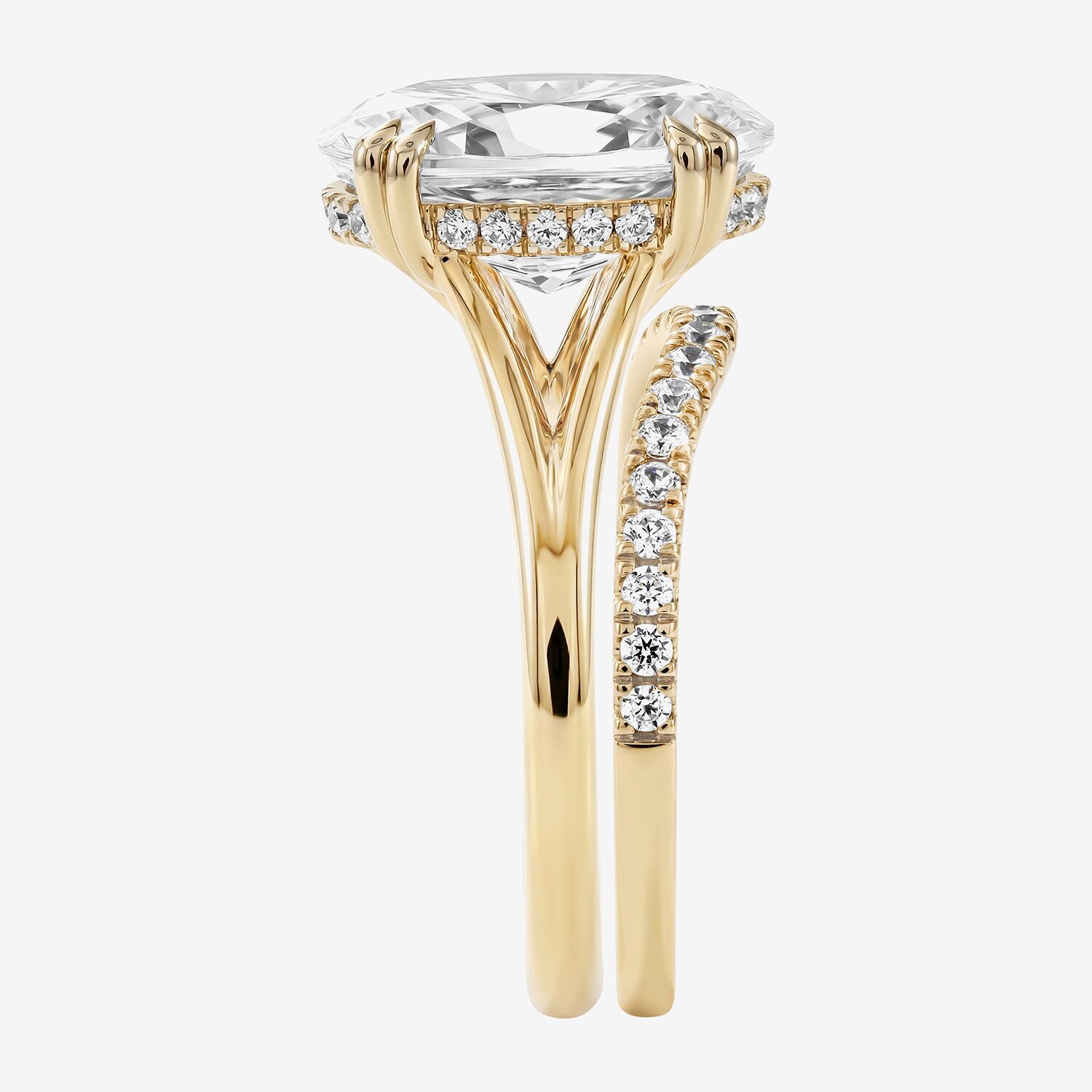 Signature By Modern Bride (F / Si2) Womens 5 1/2 CT. T.W. Lab Grown White Diamond 14K Gold Oval Bridal Set