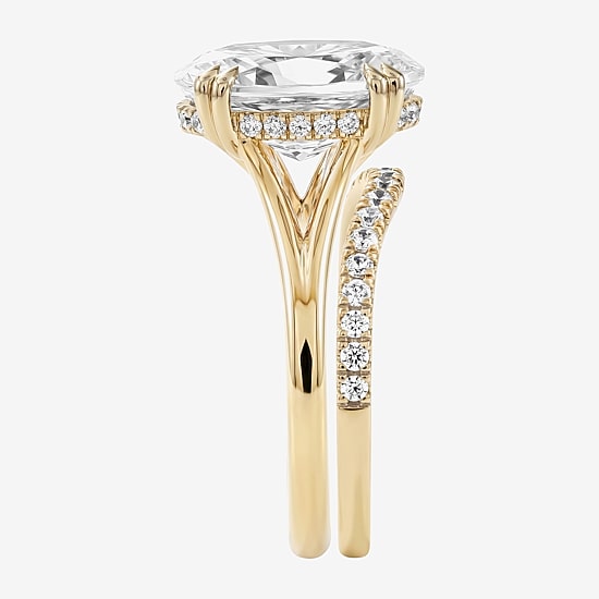 Signature By Modern Bride (F / Si2) Womens 5 1/2 CT. T.W. Lab Grown White Diamond 14K Gold Oval Bridal Set