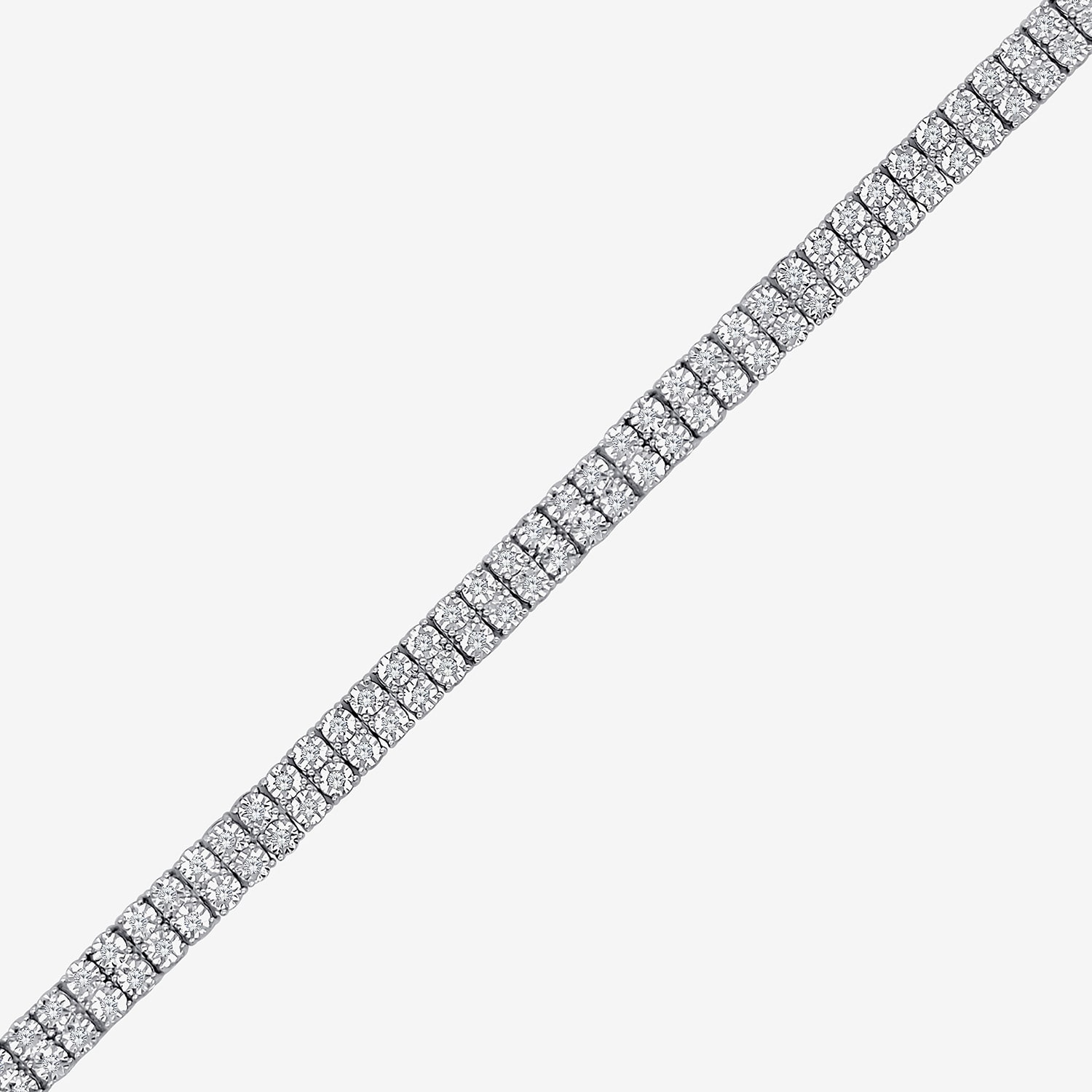 (F / Si2) Womens 2 CT. T.W. Lab Grown White Diamond Sterling Silver 6 1/2 Inch Tennis Bracelet