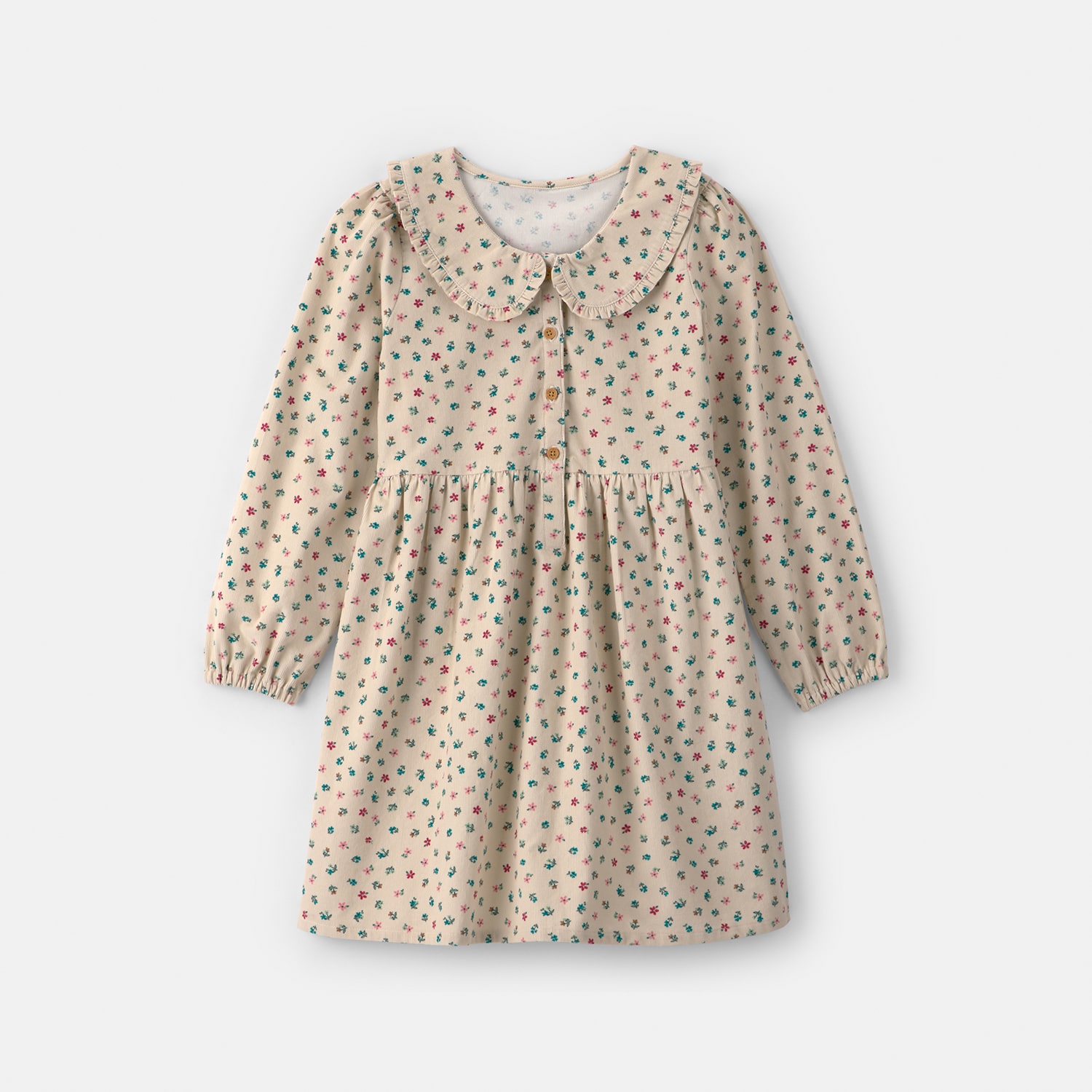 Carter's Little & Big Kid Girls Floral Corduroy Long Sleeve A-Line Dress