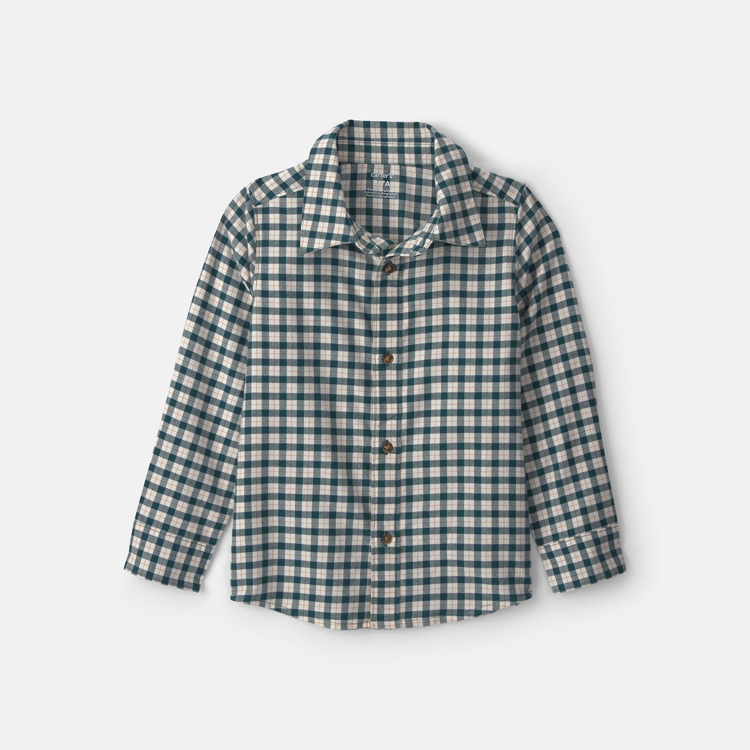 Carter's Little & Big Kid Boys Long Sleeve Cuffed Regular Fit Button-Down Shirt