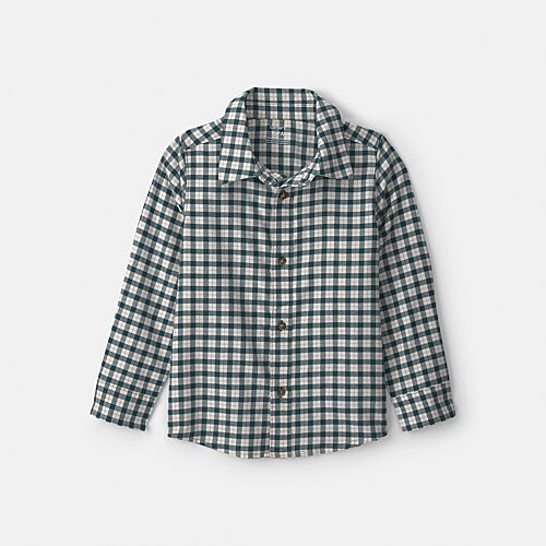 Carter's Little & Big Kid Boys Long Sleeve Cuffed Regular Fit Button-down Shirt In Blue