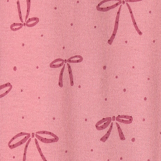 Carter's Bow Toddler Girls Footed Crew Neck Long Sleeve Footed Pajamas