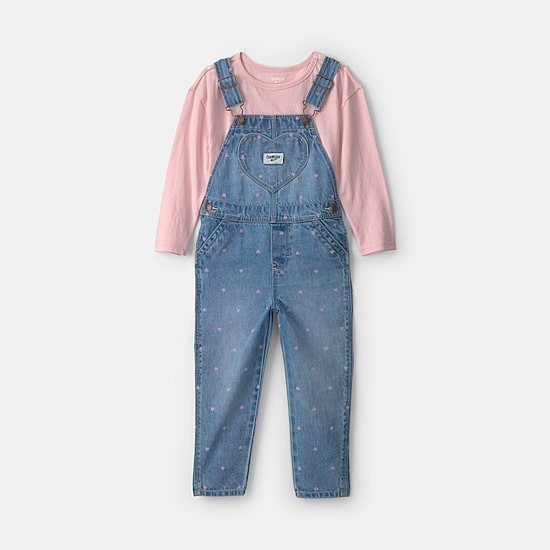 Oshkosh Toddler Girls Waffle 2-pc. Overall Set