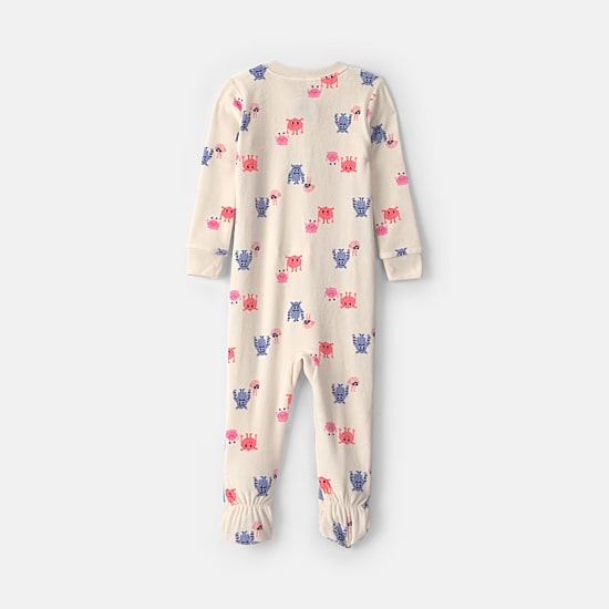 Carter's Dreamplush Monsters Toddler Girls Footed Fleece Crew Neck Long Sleeve Footed Pajamas