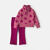 Carter's Quarter Zip Heart Toddler Girls 2-pc. Pant Set