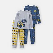 Carter's Construction Toddler Boys Crew Neck Long Sleeve 4-pc. Pajama Set