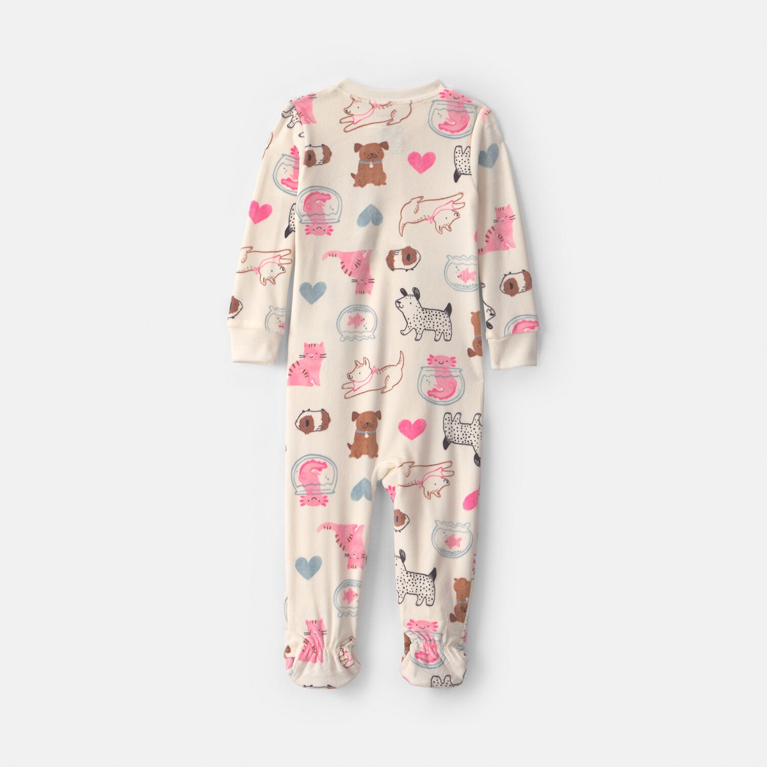 Carter's Dreamplush Family Pets Toddler Girls Footed Fleece Crew Neck Long Sleeve Pajamas