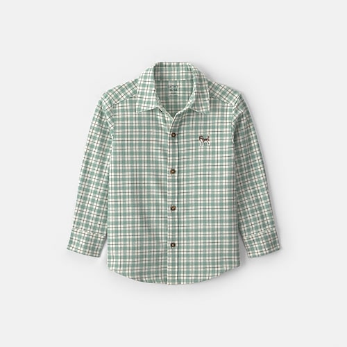 Carter's Babies' Toddler Boys Long Sleeve Regular Fit Flannel Shirt In Gray