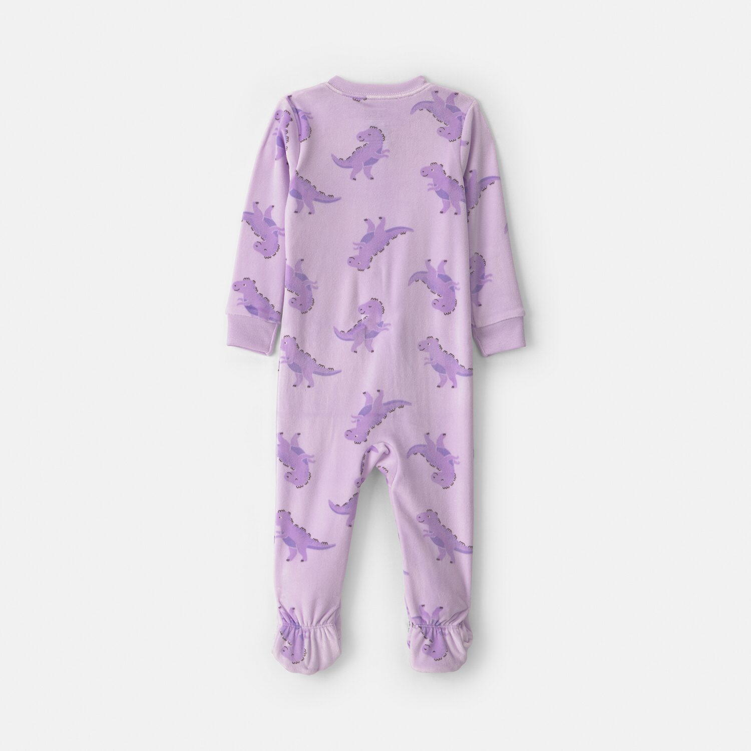 Carter's Dreamplush Dinosaur Toddler Girls Footed Crew Neck Long Sleeve Footed Pajamas