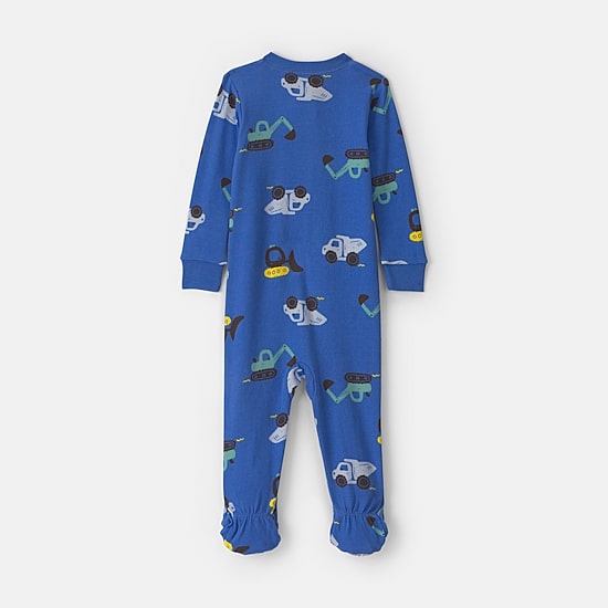 Carter's Construction Truck Toddler Boys Crew Neck Long Sleeve Footed Pajamas