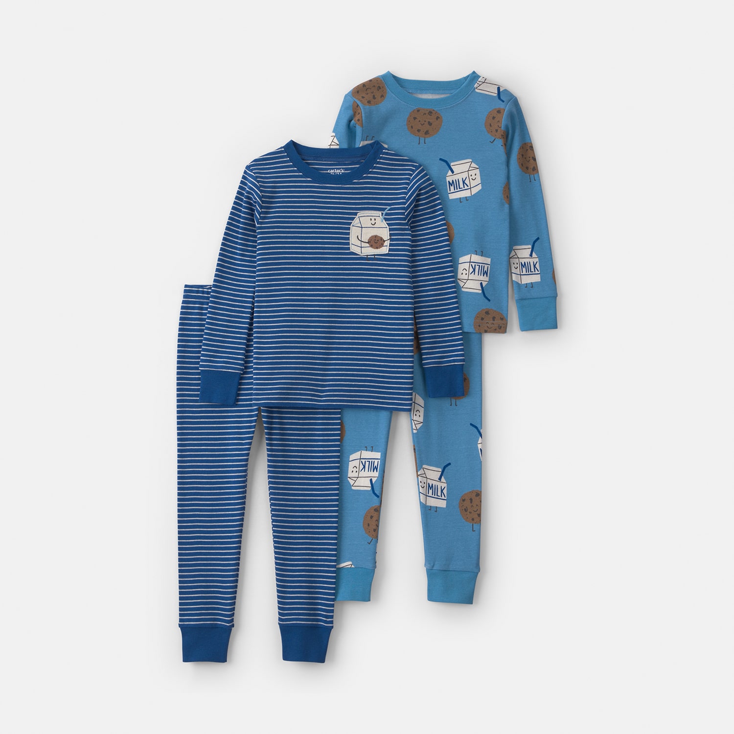 Carter's Milk And Cookies Toddler Boys Round Neck Long Sleeve 4-pc. Pajama Set