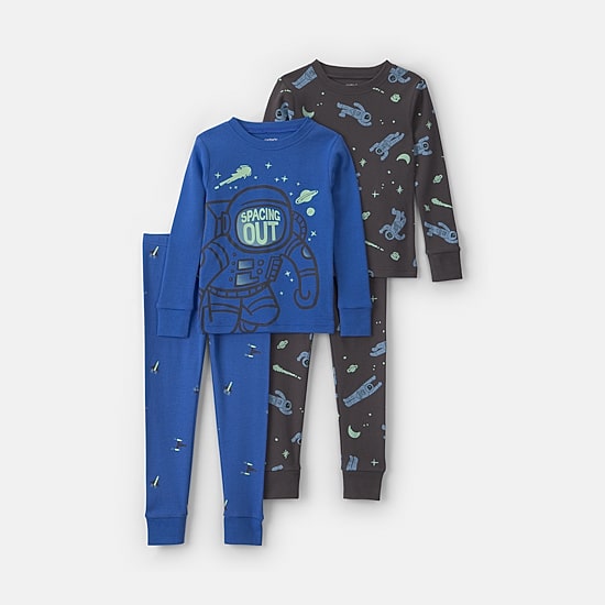 Carter's Space Toddler Boys Crew Neck Long Sleeve 4-pc. Pajama Set