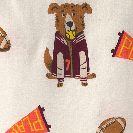 Carter's Varsity Dog Toddler Boys Crew Neck Long Sleeve 4-pc. Pajama Set