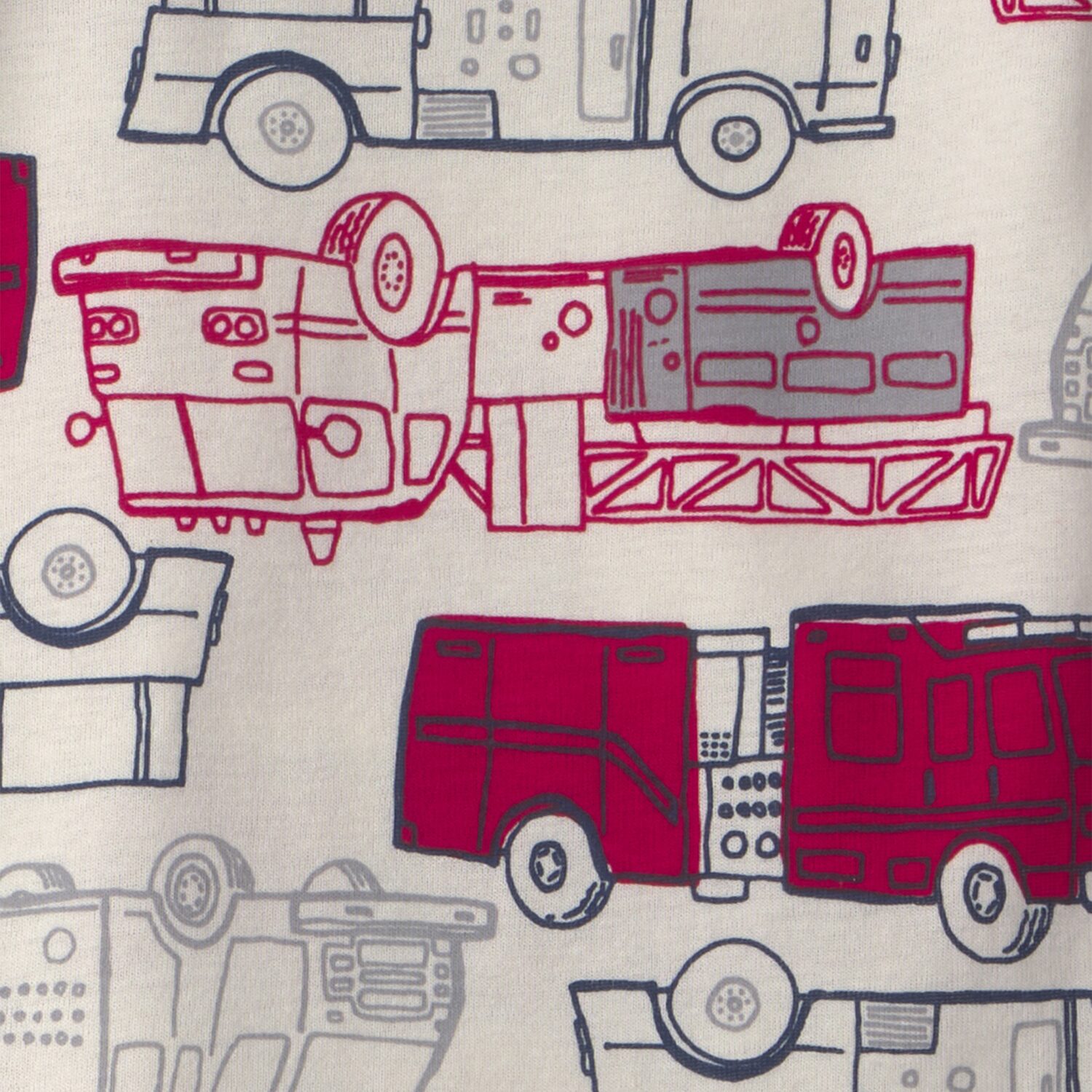 Carter's Firetruck Toddler Boys Crew Neck Long Sleeve 4-pc. Pajama Set