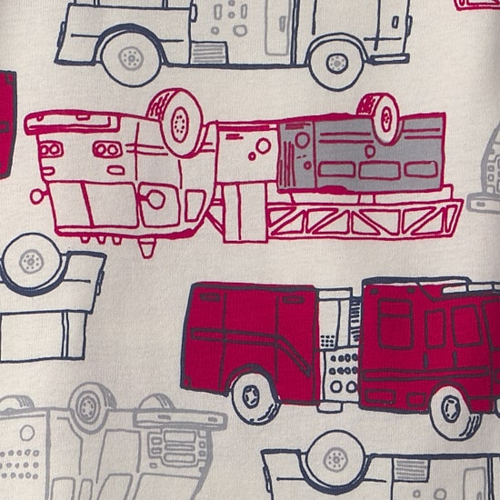Carter's Firetruck Toddler Boys Crew Neck Long Sleeve 4-pc. Pajama Set