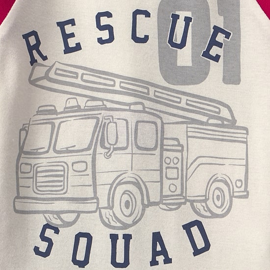 Carter's Firetruck Toddler Boys Crew Neck Long Sleeve 4-pc. Pajama Set
