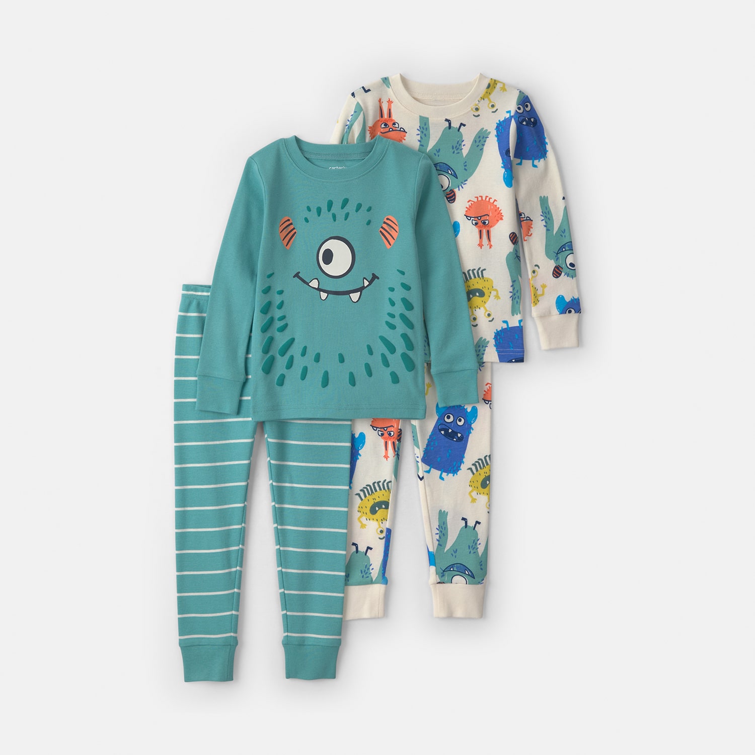 Carter's Toddler Boys Crew Neck Long Sleeve 4-pc. Pajama Set
