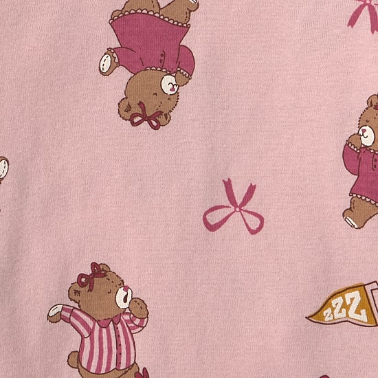 Carter's Bearly Tired Toddler Girls Crew Neck Long Sleeve 4-pc. Pajama Set