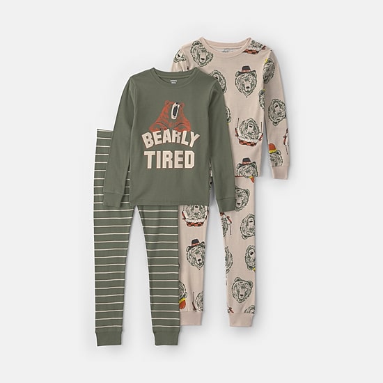 Carter's Little & Big Kid Boys Round Neck Long Sleeve 4-pc. Pajama Set