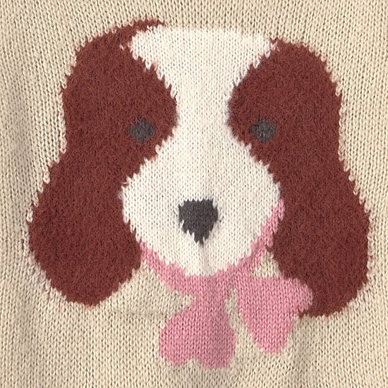 Carter's Toddler Girls Puppy Crew Neck Long Sleeve Pullover Sweater