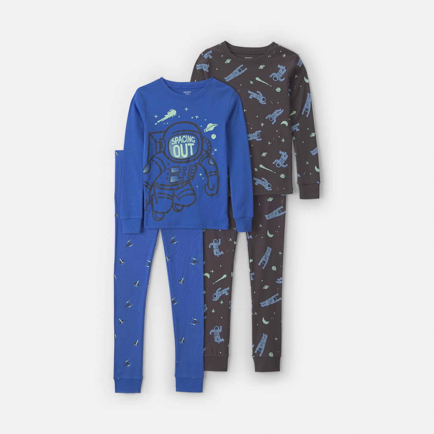 Carter's Space Little & Big Kid Boys Crew Neck Long Sleeve 4-pc. Pajama Set