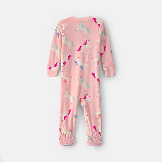 Carter's Dreamplush Unicorn Toddler Girls Crew Neck Long Sleeve Footed Pajamas