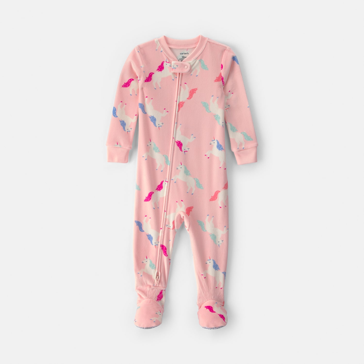 Carter's Dreamplush Unicorn Toddler Girls Crew Neck Long Sleeve Footed Pajamas
